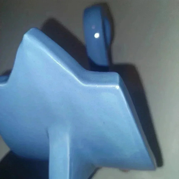 Vintage Mid-Century Blue Pottery Set Of 2 Swan Hand Towel Holder for Vanity/Bath - Picture 6 of 11